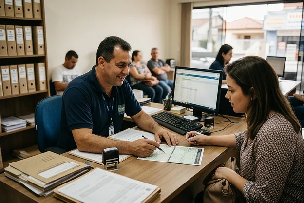 Despachante atendendo um cliente em Votorantim.