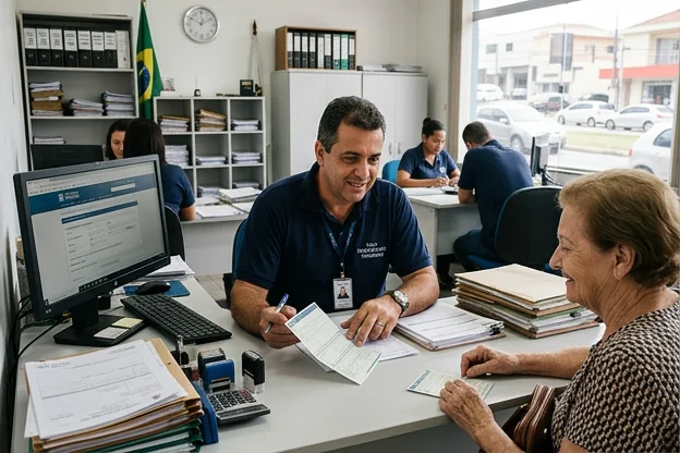 Despachante realizando atendimento em Votorantim.